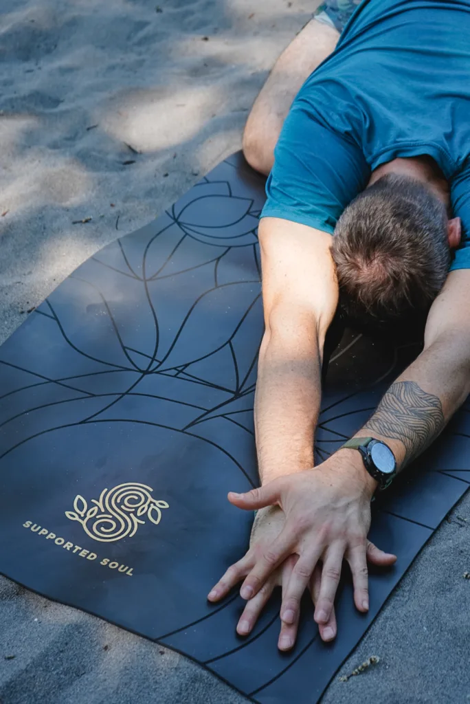 Downregulating on Supported Soul eco-friendly yoga mat (Photo credit: Haley Bowen)