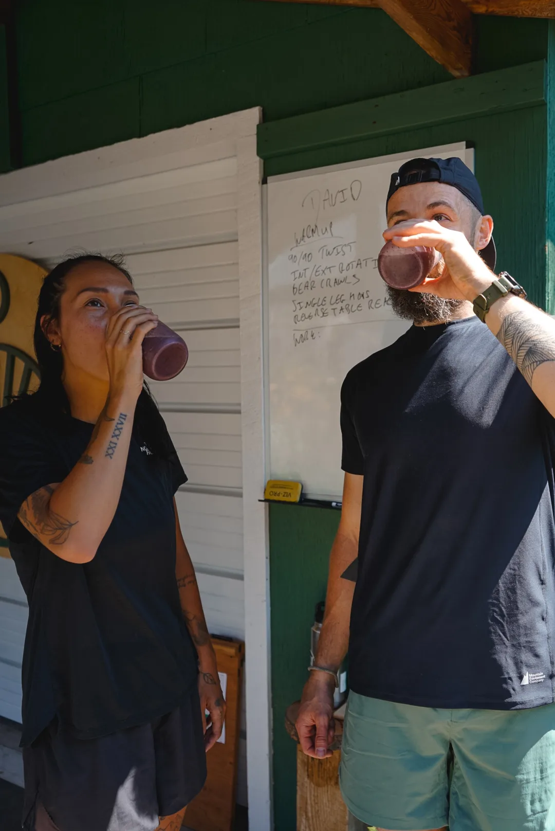 Client enjoying a smoothie with Dave as part of the Sunada Holistic Nutrition Program (Photo credit: Haley Bowen)